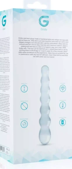 Gläs Beaded Sensual Glass Double Dildo