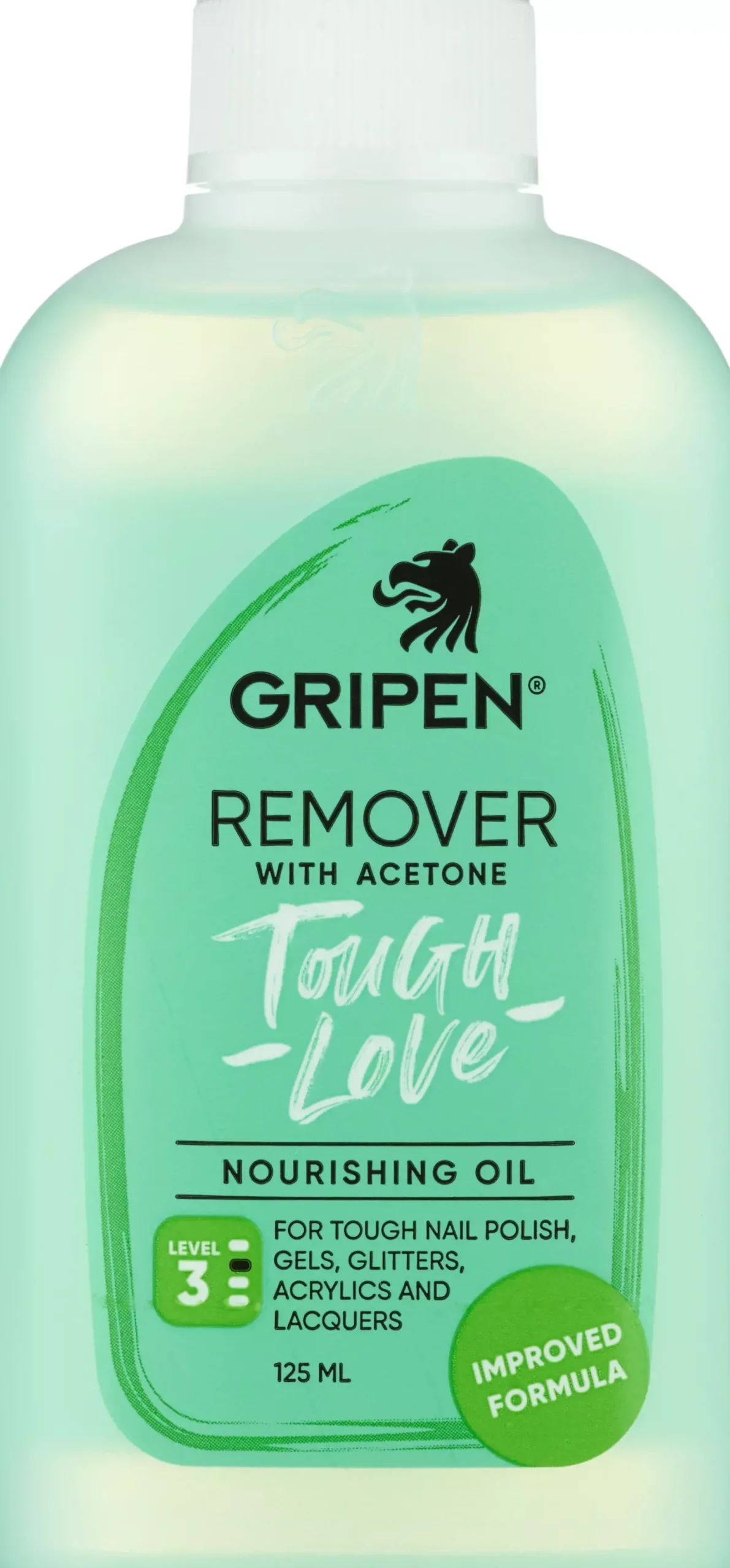 Gripen Remover With Acetone Tough Love 125 ml