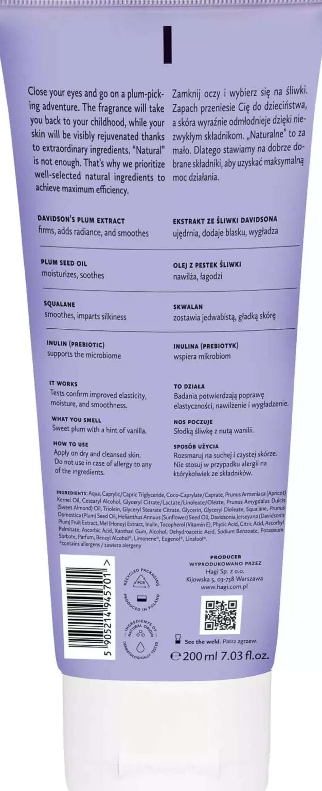 Hagi Natural Body Balm Plum Picking - Firming 200 ml