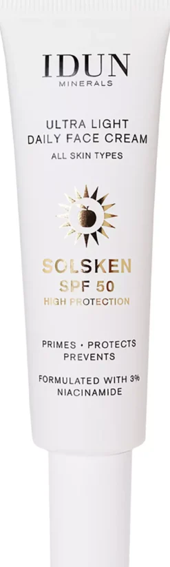 IDUN Minerals Ultra Light Daily Face Cream Solsken SPF 50 30 ml