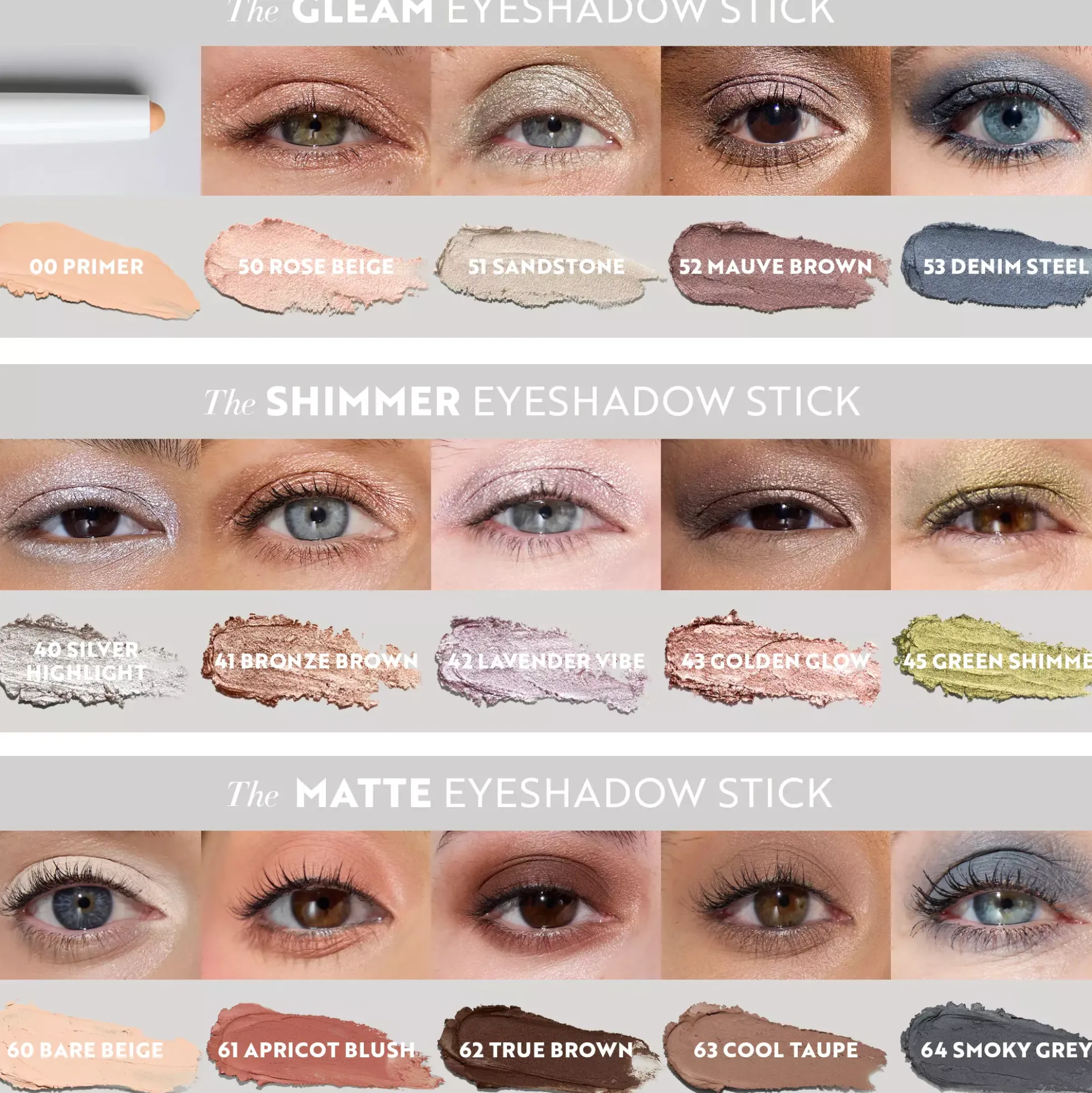 IsaDora The Matte Eyeshadow Stick Longwear & Water-Resistant 64 Smoky Grey