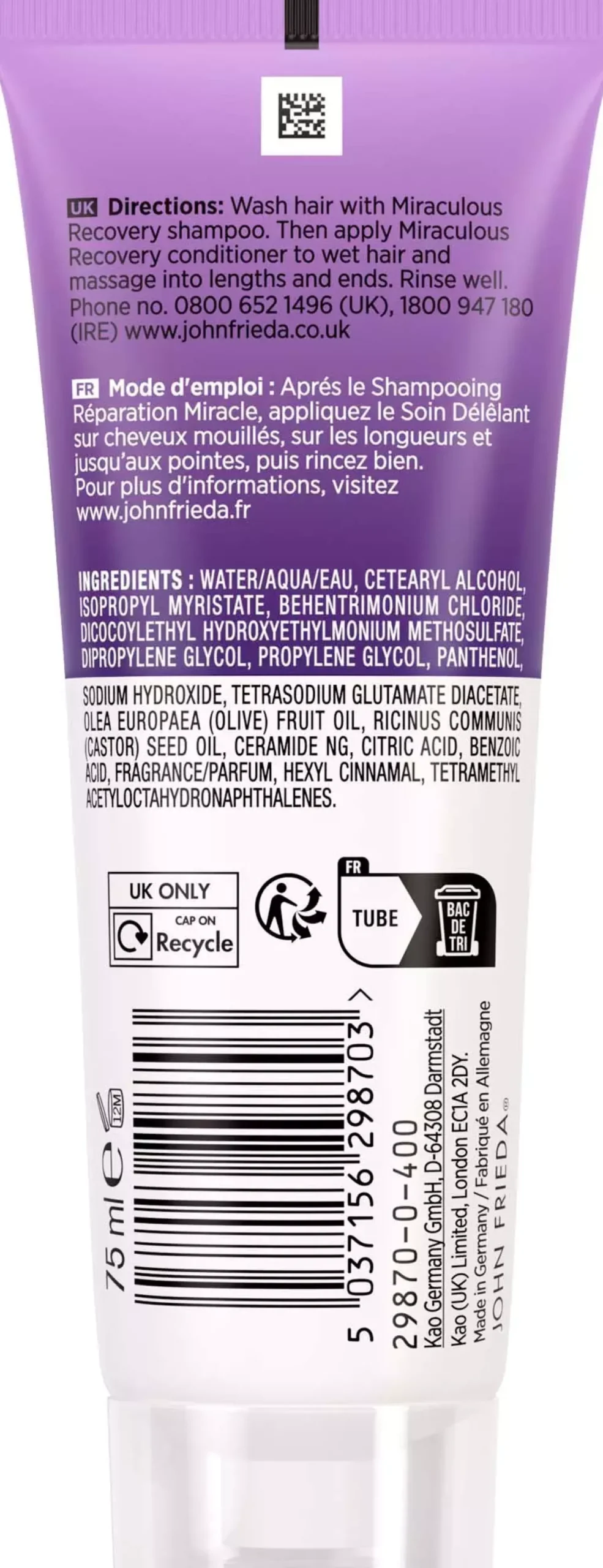 John FriedaFrizz Ease Miraculous Recovery Conditioner 250 ml
