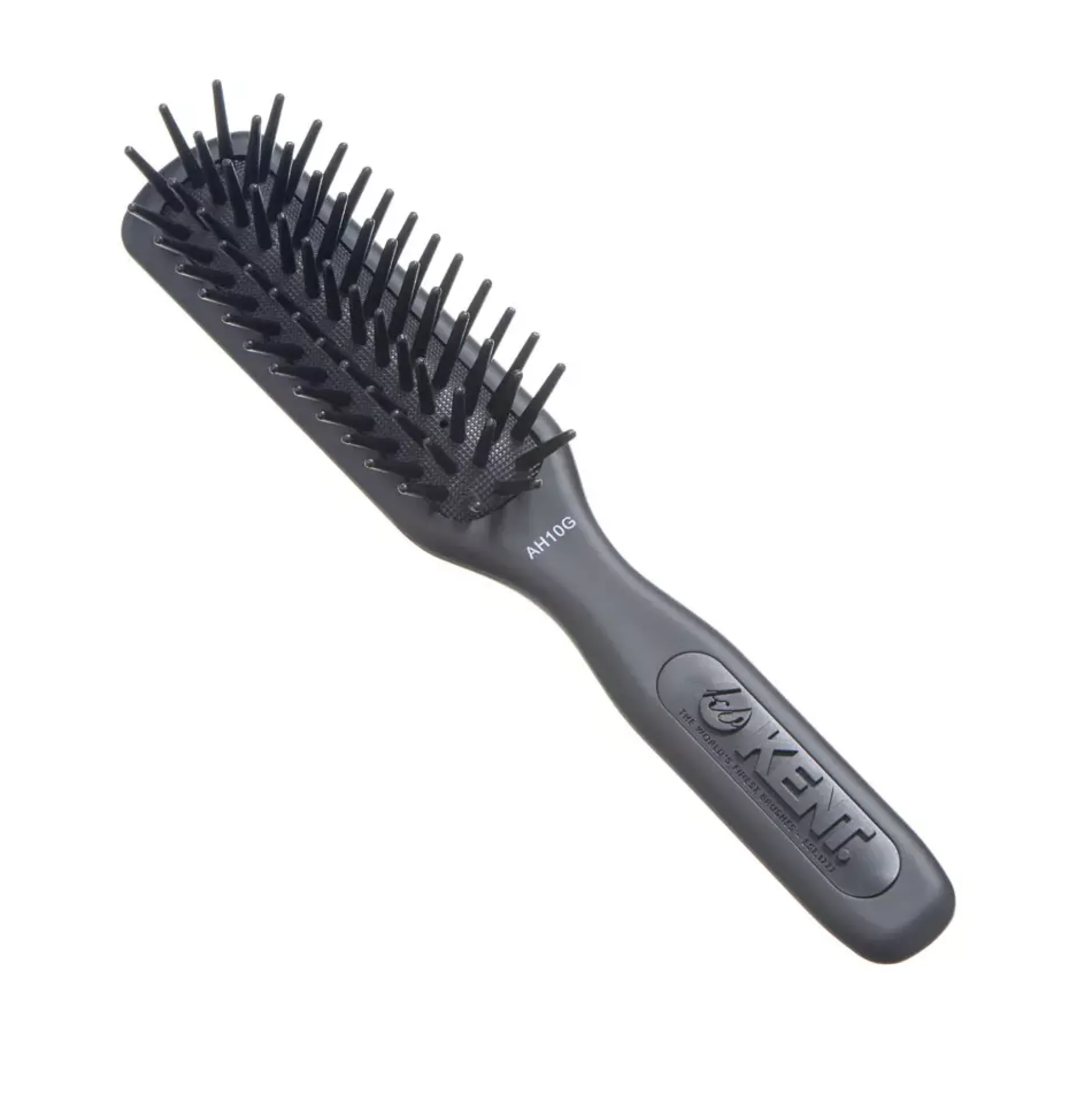 Kent Brushes AirHedz Pro Narrow Phat Pin De-Tangle Cushion Brush Black