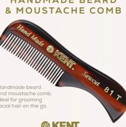 Kent Brushes Extra Small Handgjord Mustash Skäggkam