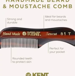 Kent Brushes Extra Small Handgjord Mustash Skäggkam