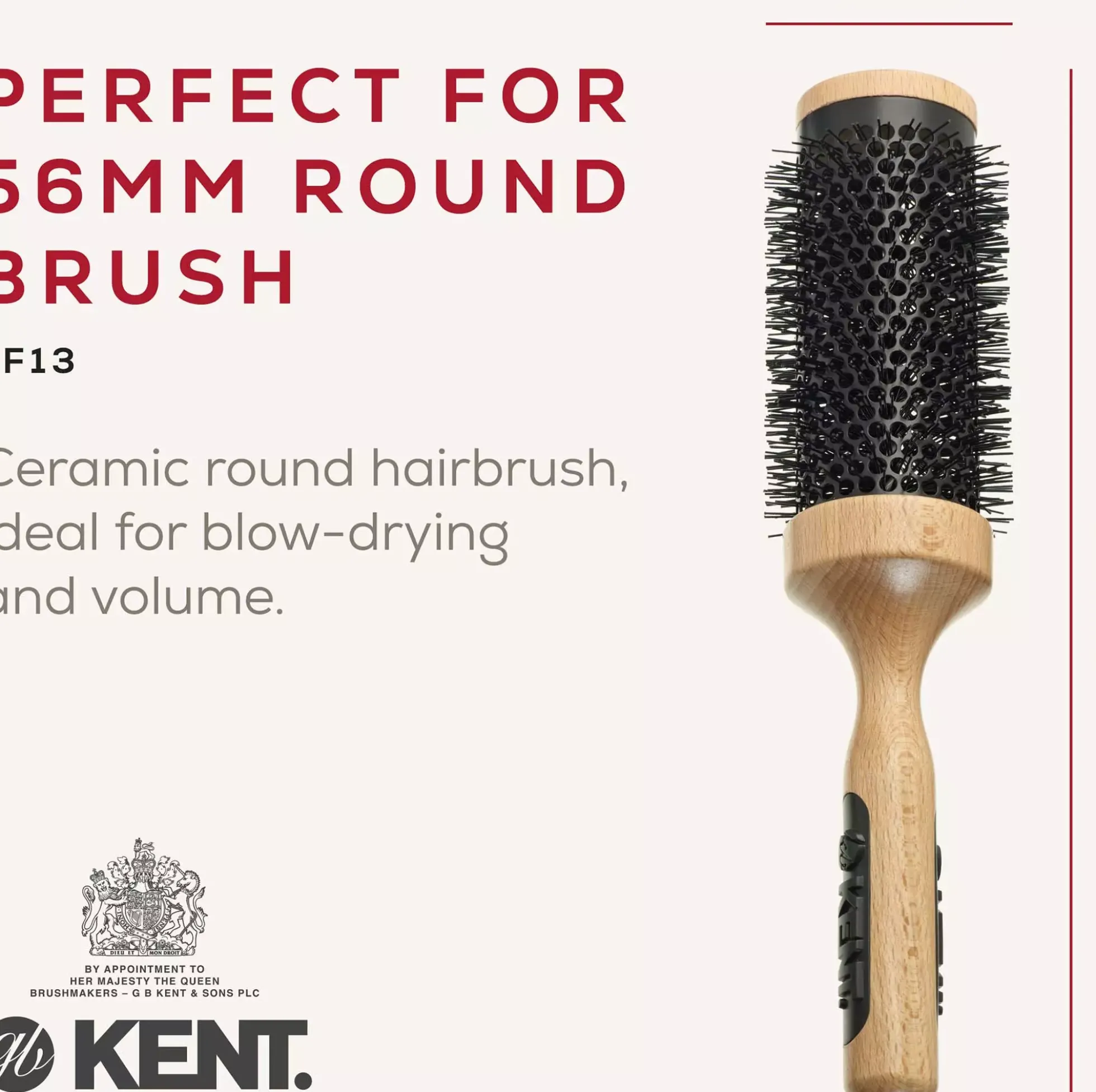 Kent Brushes Fönborste Extra Stor Keramisk Rund