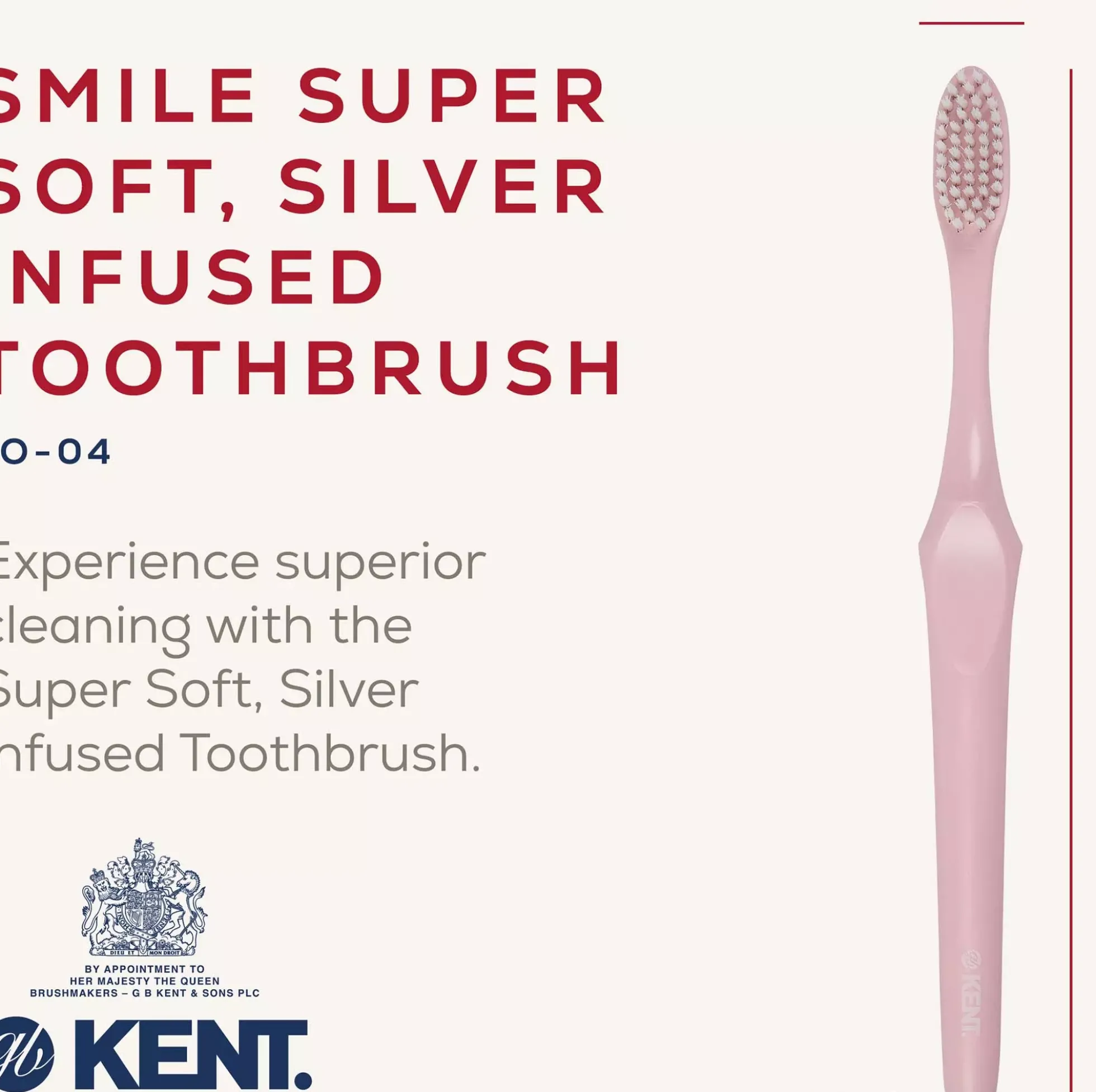 Kent BrushesKent Oral Care SMILE Super Soft Silver Infused Toothbrush Pink