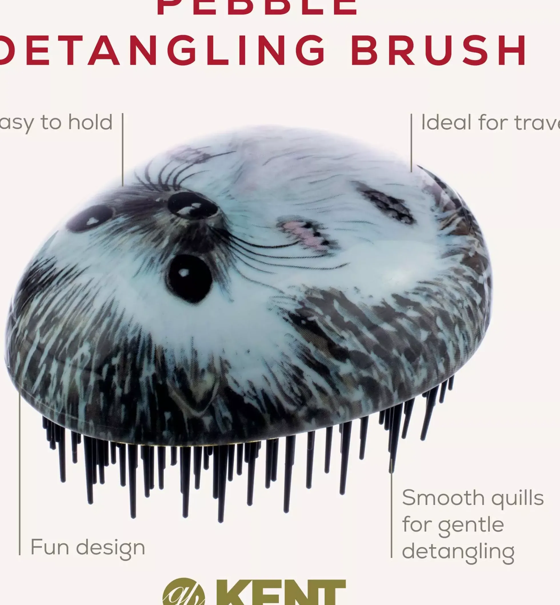 Kent Brushes Pebble Hedgehog Detangling Brush – mini utredningsborste