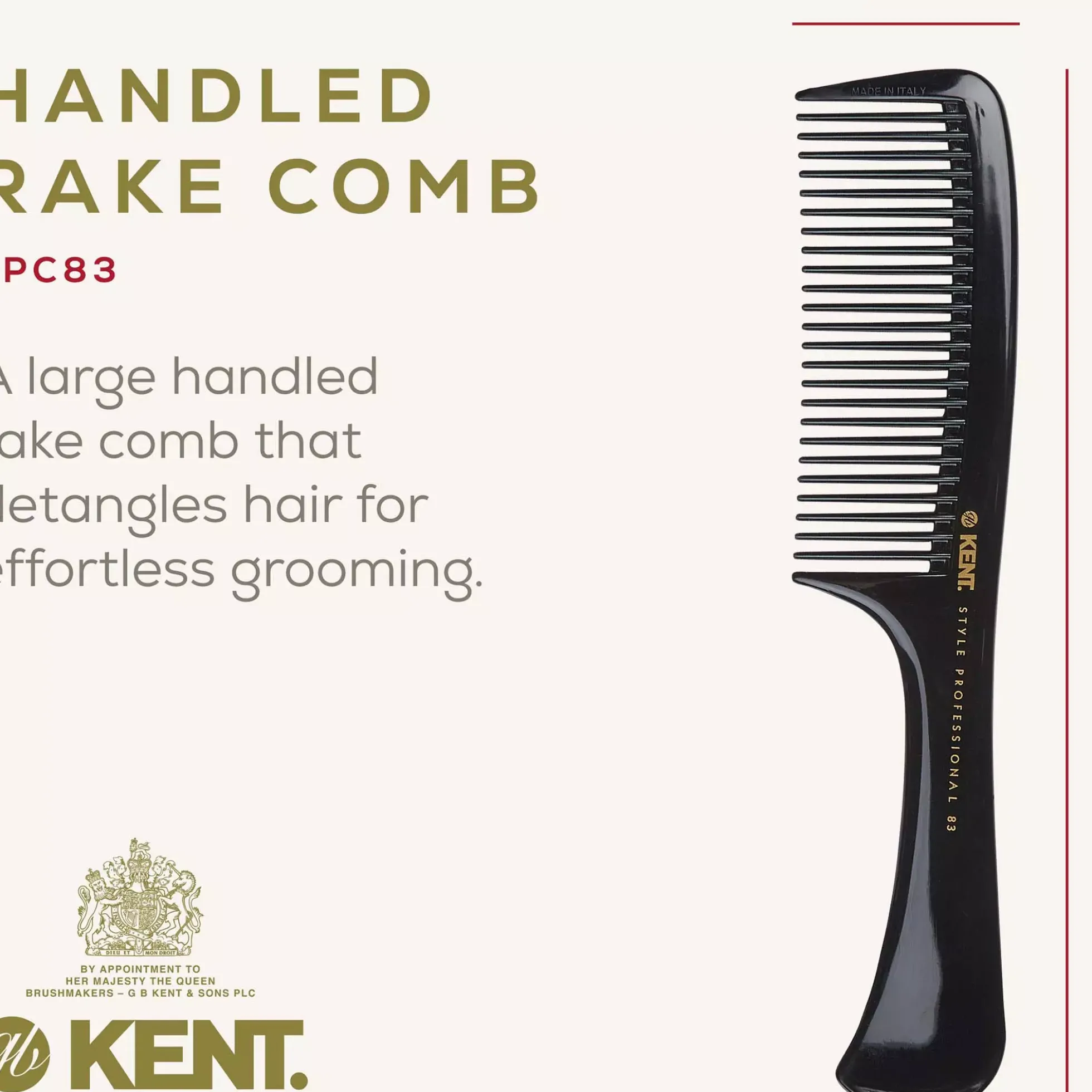 Kent Brushes Style Professional Rake Comb Frisörkam