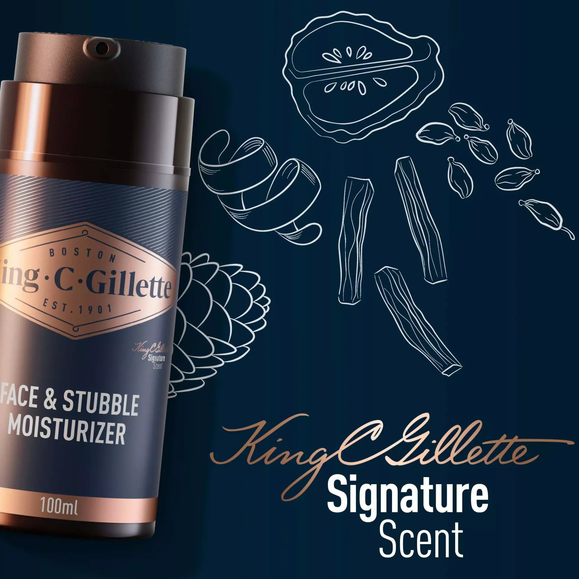 King C. Gillette Face & Stubble Moisturizer 100 ml