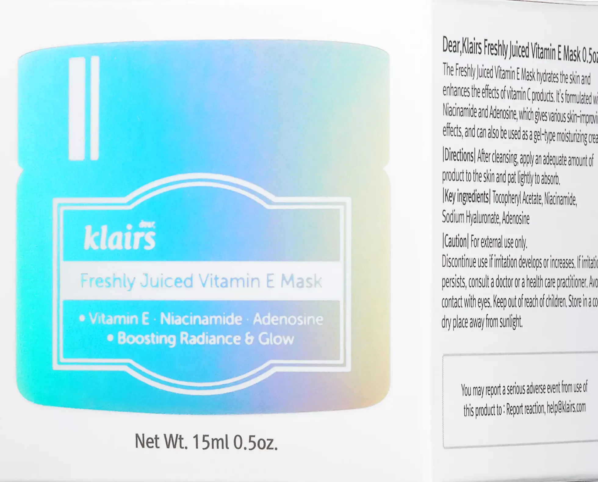 KlairsVitamin Freshly Juiced Vitamin E Mask Miniature 15 ml