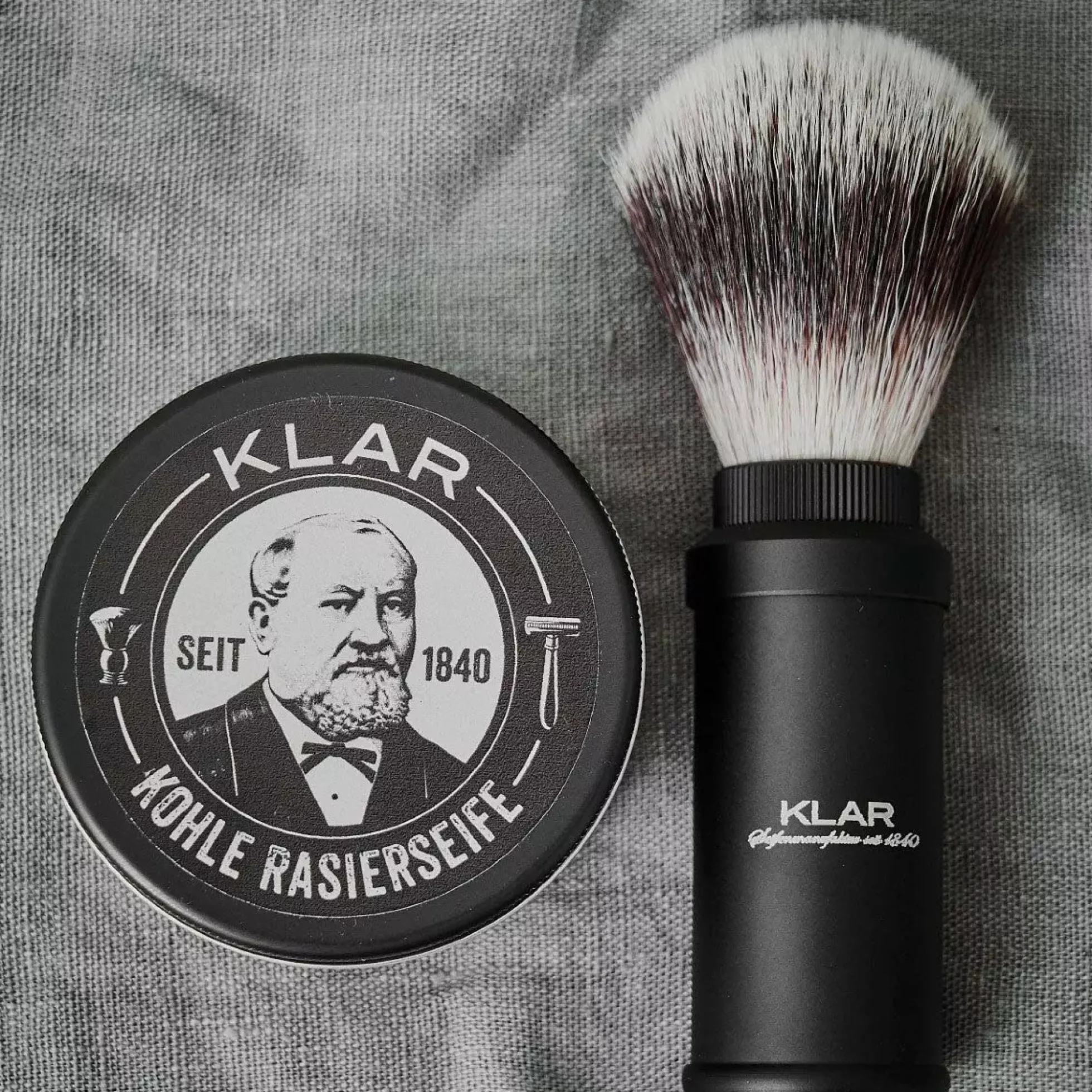 Klar Seifen Activated Charcoal Shaving Soap 100 g