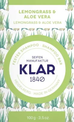 Klar Seifen Lemongrass & Aloe Vera Shampoo Bar 100 g