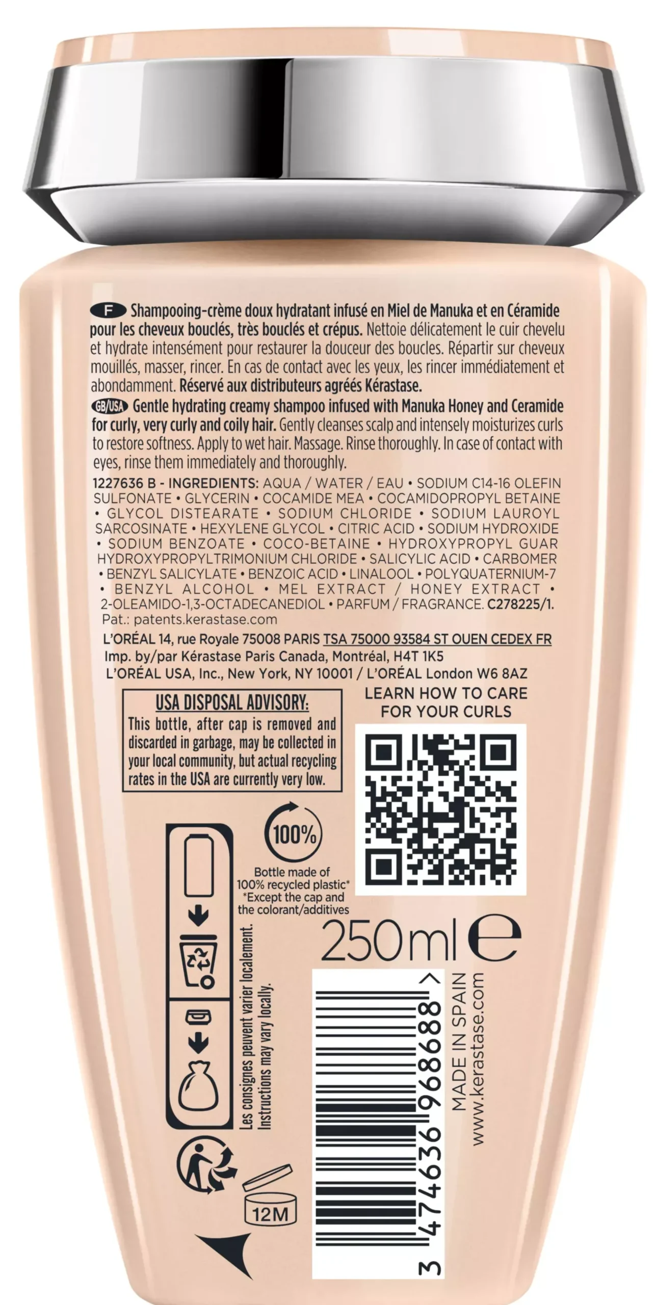 KérastaseCurl Manifesto Bain Hydratation Douceur shampoo 250 ml