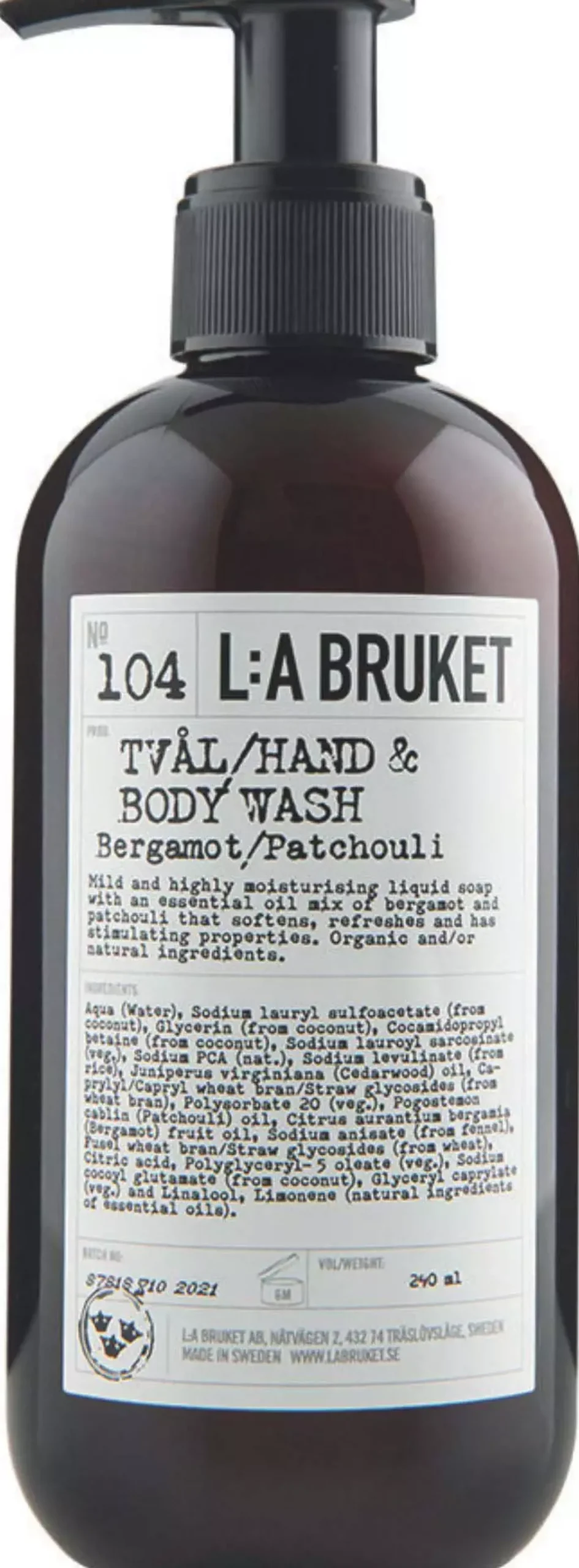 L:a Bruket Hand & Body Wash 104 Bergamot/Patchouli 450 ml
