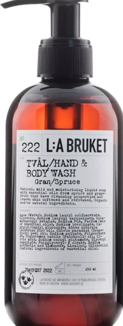 L:a Bruket Hand & Body Wash 222 Spruce 240 ml
