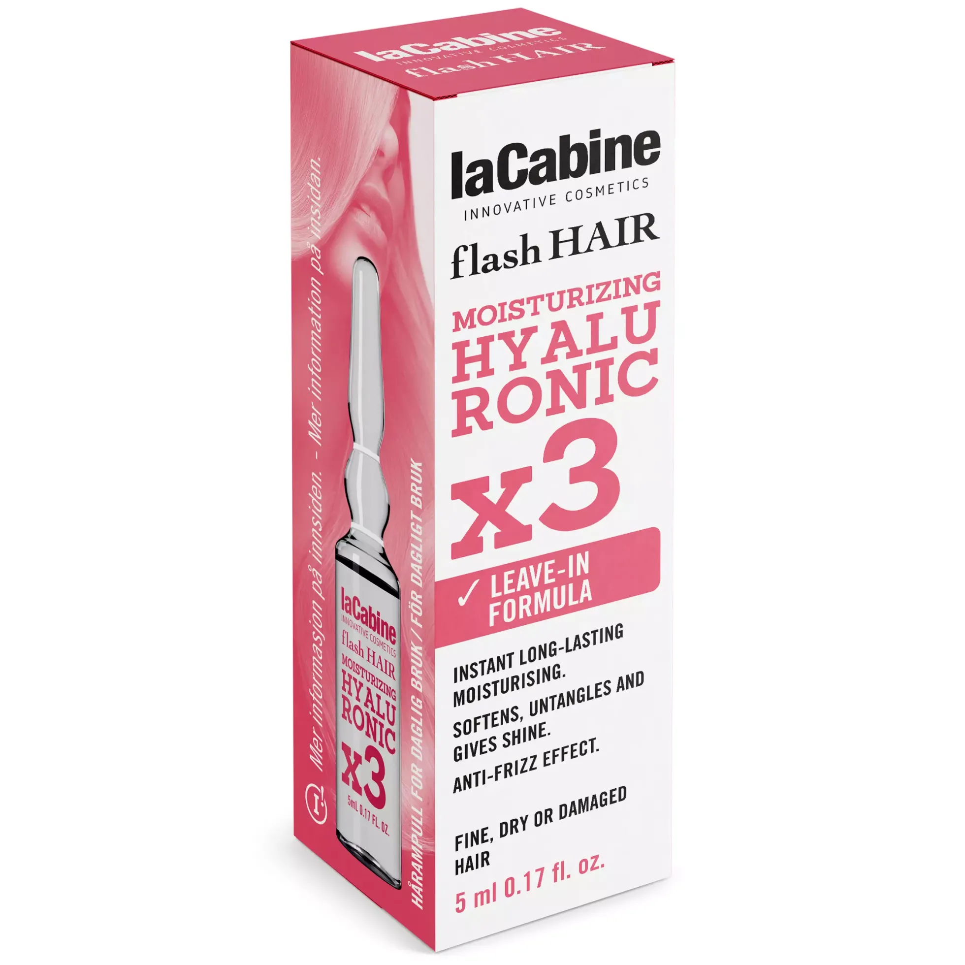 laCabineFlash Hair Moisturizing Hyaluronic x3 Ampoule 7 x 5 7 ml