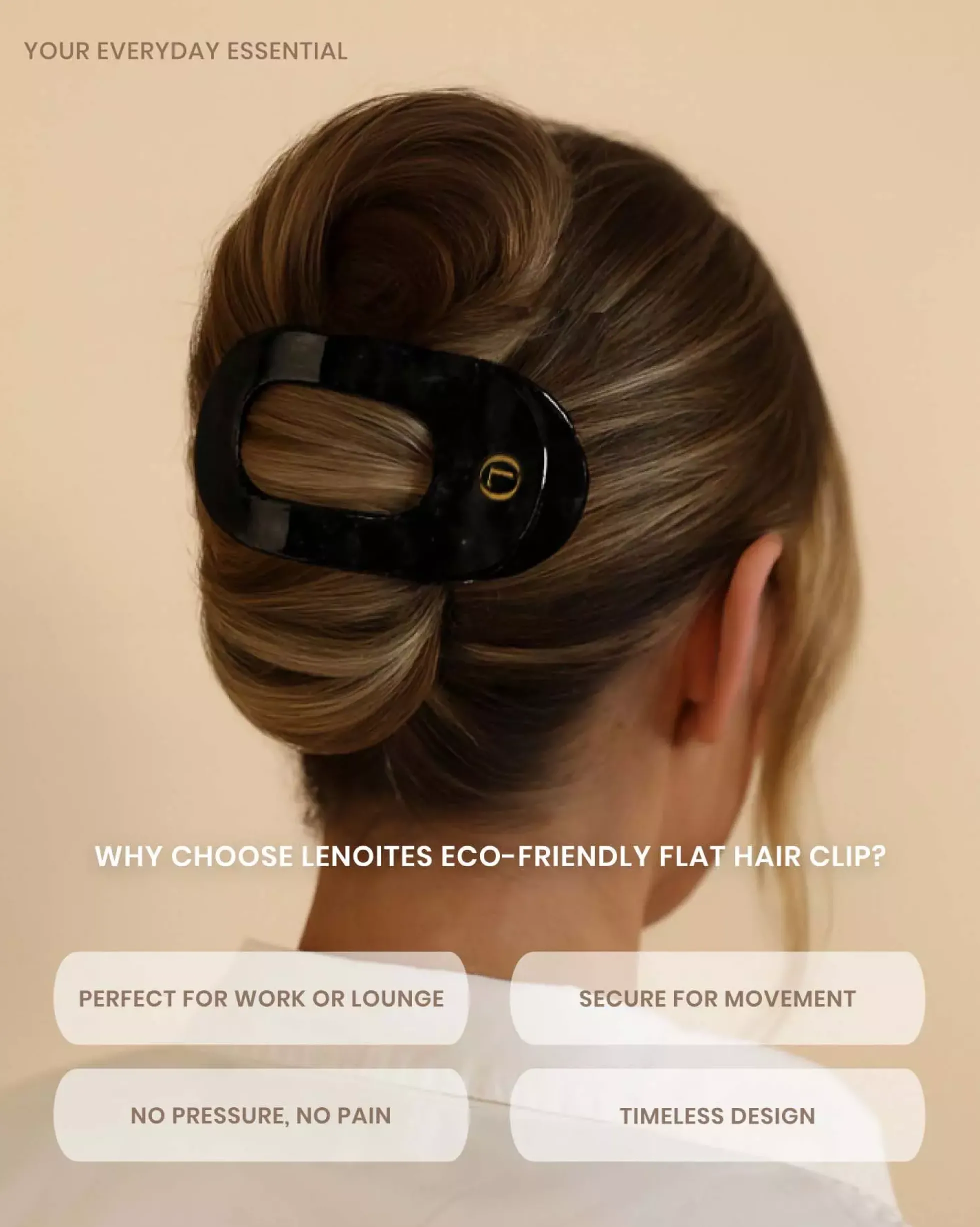 Lenoites Eco-Friendly Flat Hair Clip Space Black