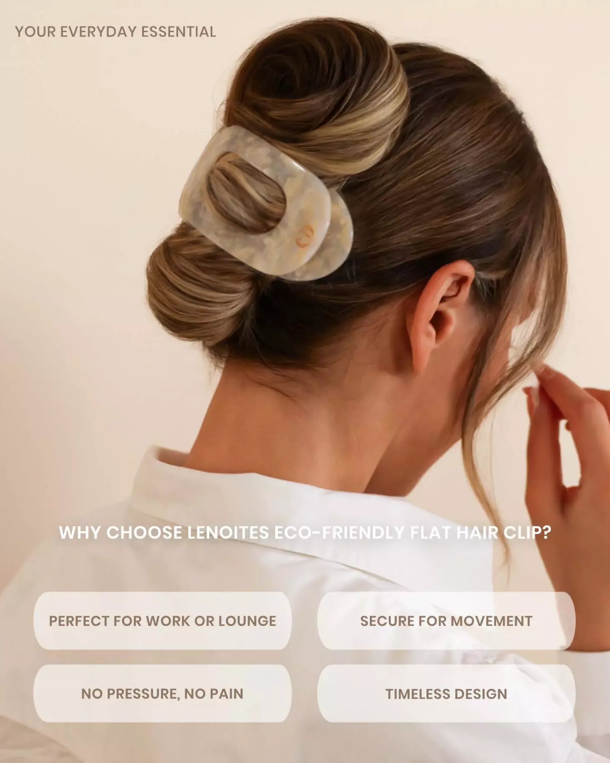 Lenoites Eco-Friendly Flat Hair Clip Desert Beige
