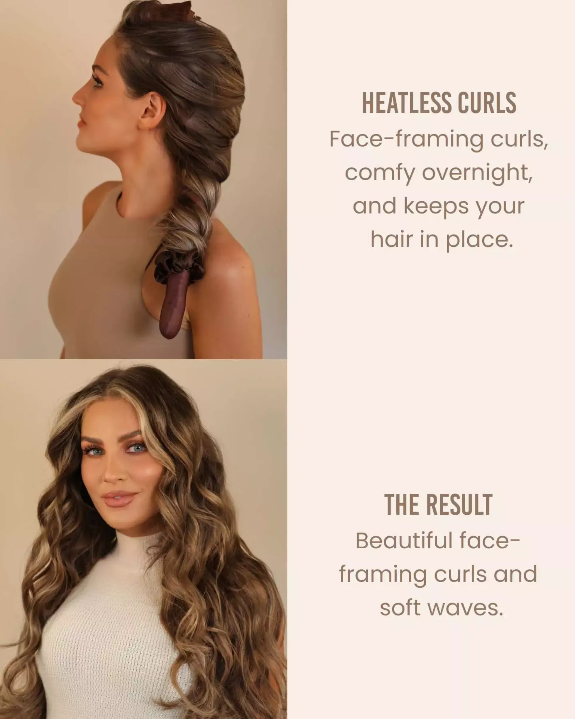 Lenoites Heatless Curls Unicorn Black
