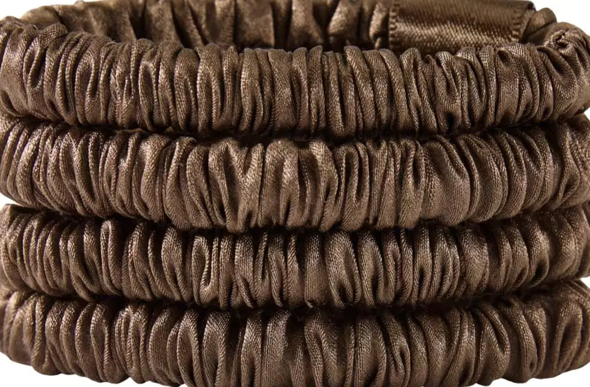 Lenoites Mulberry Silk Skinny Scrunchies Brown