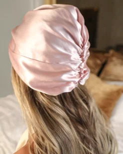 Lenoites Mulberry Silk Sleeping Cap Pink