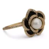 Lily and Rose Coco rose ring - Jet / ivory pearl 17 mm
