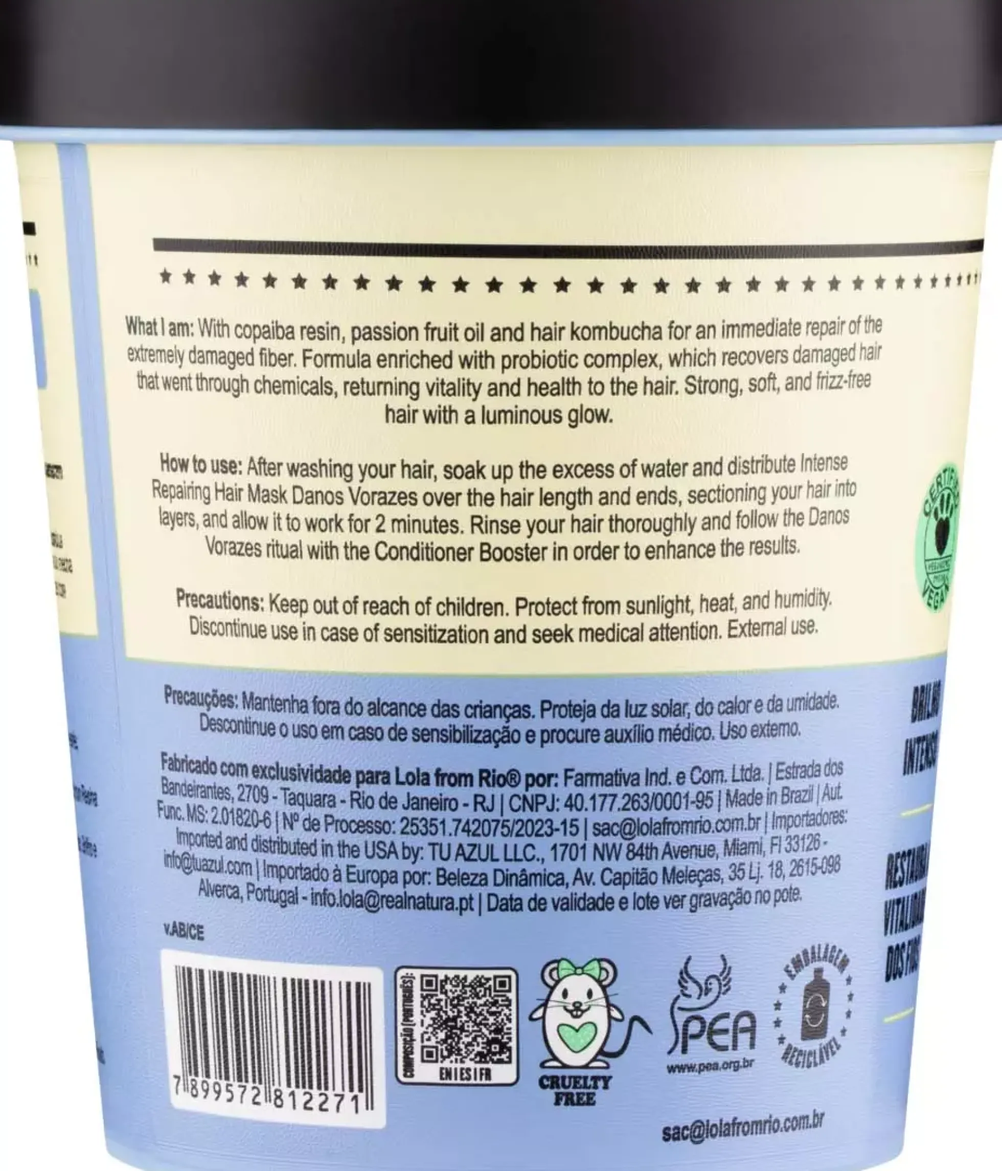 Lola from RioDanos Vorazes Intensive Repair Mask 450 g