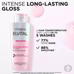 Loreal ParisElvital Glycolic Gloss Bundle Shampoo 200 ml & Conditioner 150 ml & Treatment 200 ml