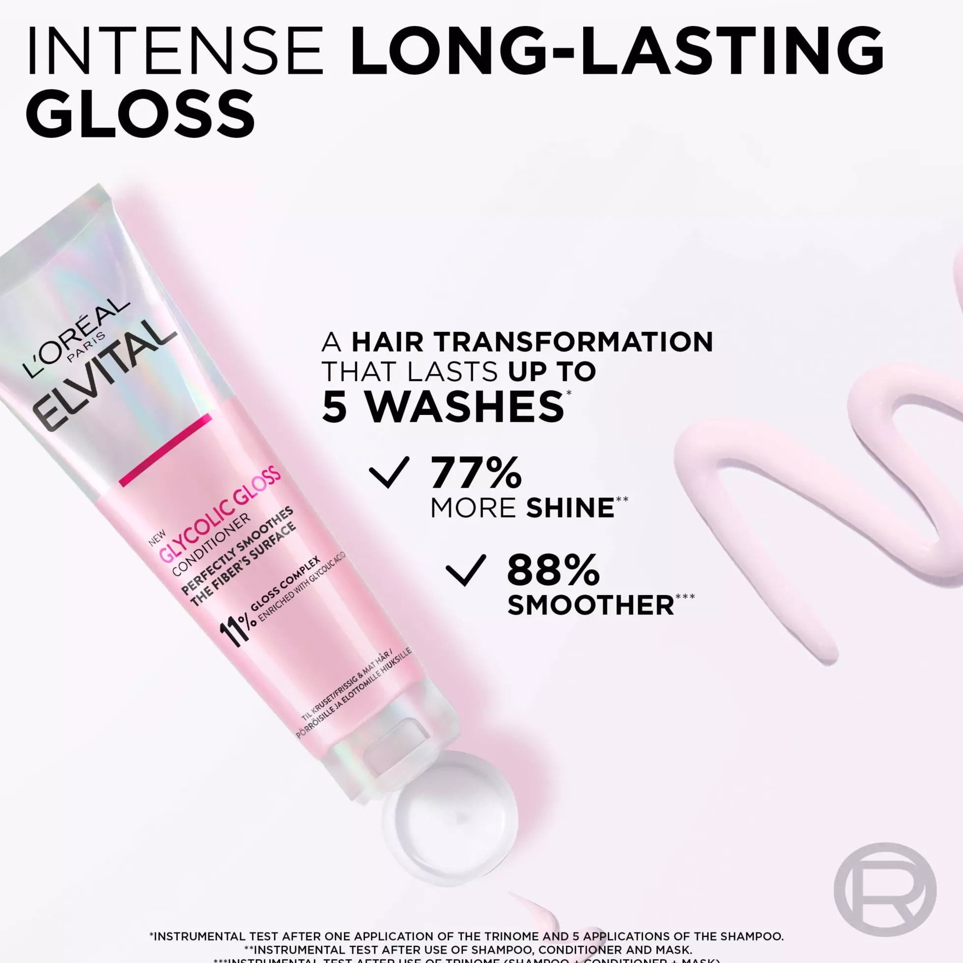 Loreal ParisElvital Glycolic Gloss Bundle Shampoo 200 ml & Conditioner 150 ml & Treatment 200 ml