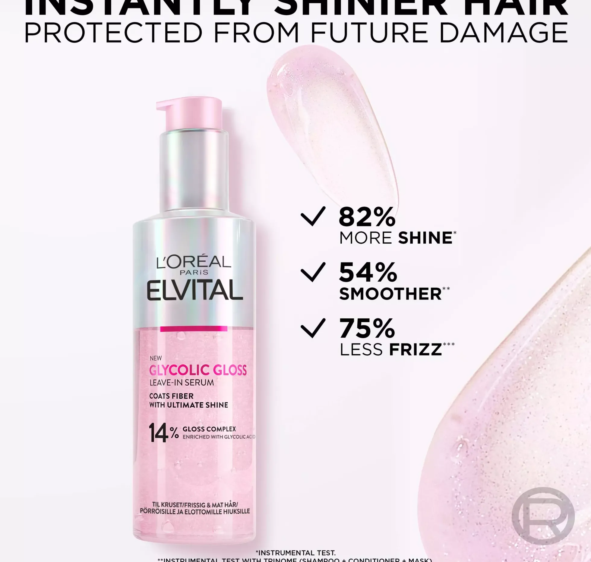 Loreal ParisElvital Glycolic Gloss Bundle Shampoo 200 ml & Conditioner 150 ml & Treatment 200 ml