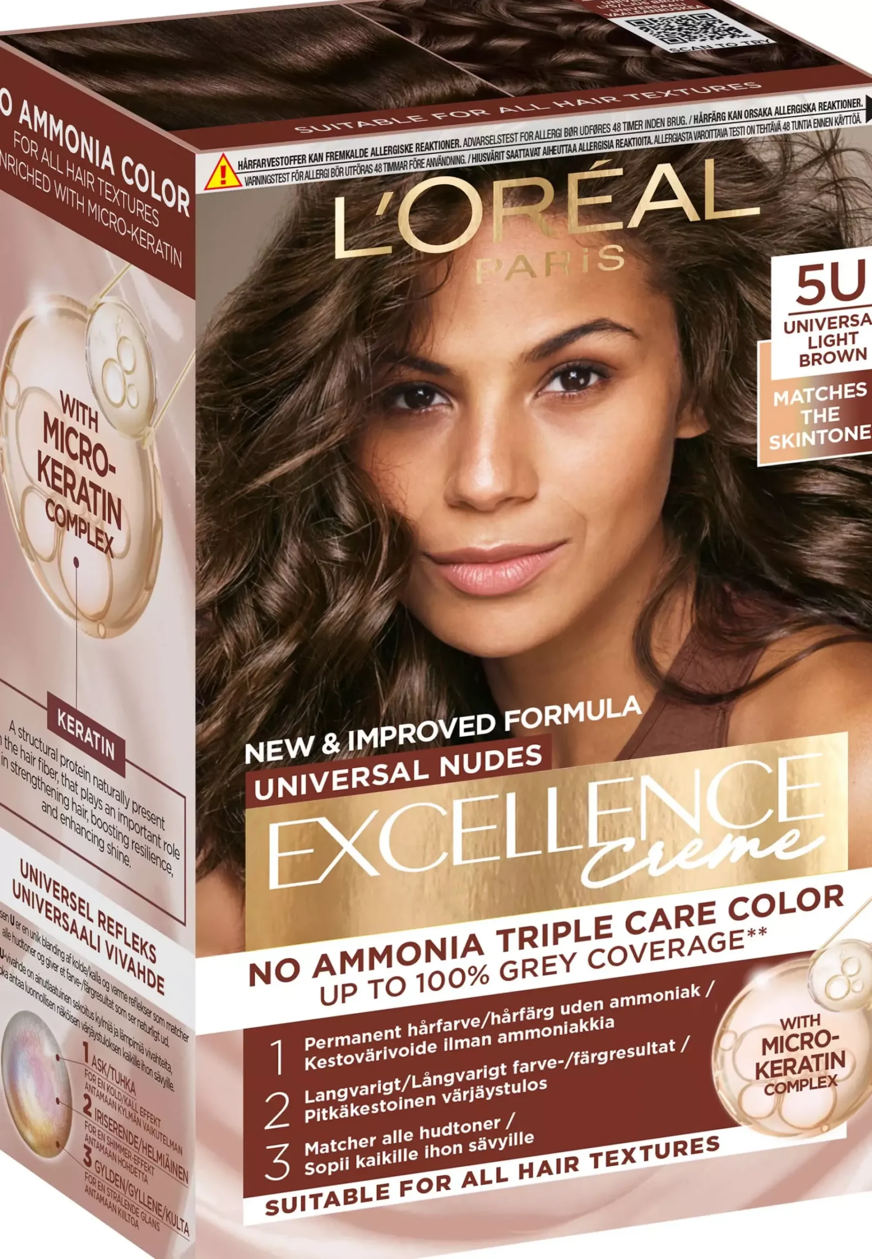 Loreal Paris Excellence Creme Universal Nudes 5U Universal Light Brown