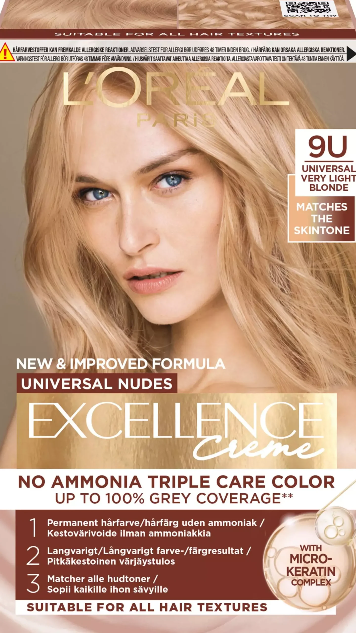 Loreal Paris Excellence Creme Universal Nudes 9U Universal Very Light Blonde