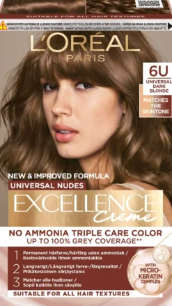 Loreal Paris Excellence Creme Universal Nudes 6U Universal Dark Blonde