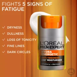 Loreal ParisMen Expert Hydra Energetic 24H Anti-Tiredness Moisturiser for Normal Skin 50 ml