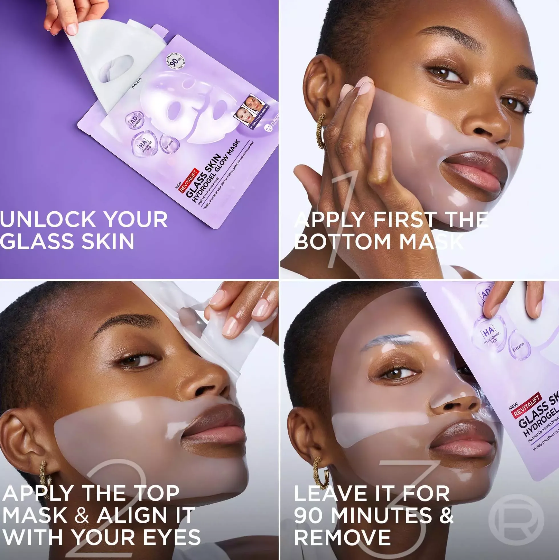Loreal ParisRevitalift Filler Glass Skin Hydrogel Glow Mask