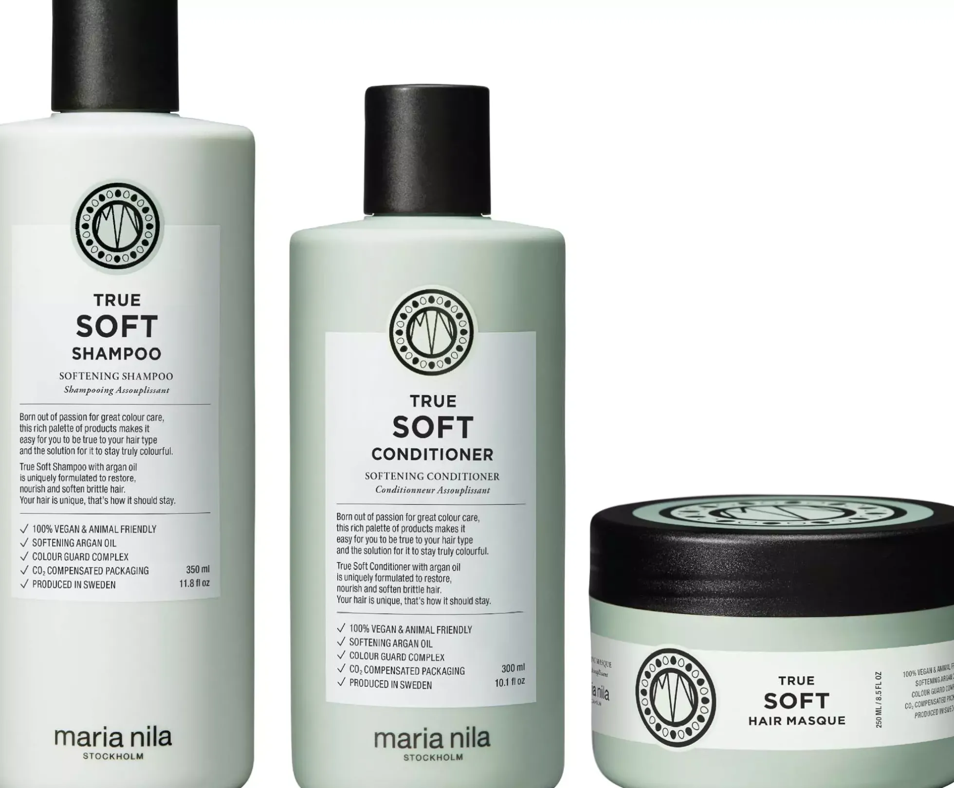 maria nilaTrue Soft Bundle Shampoo 350 ml & Conditioner 300 ml & Masque 250 ml