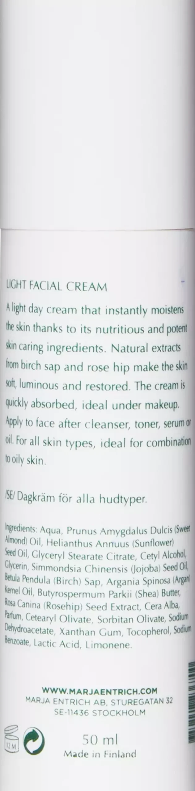 Marja Entrich Light Facial Cream 50 ml