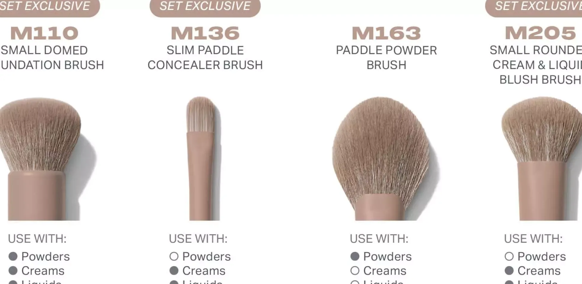Morphe Iced Mocha 4-Piece Face Brush Set