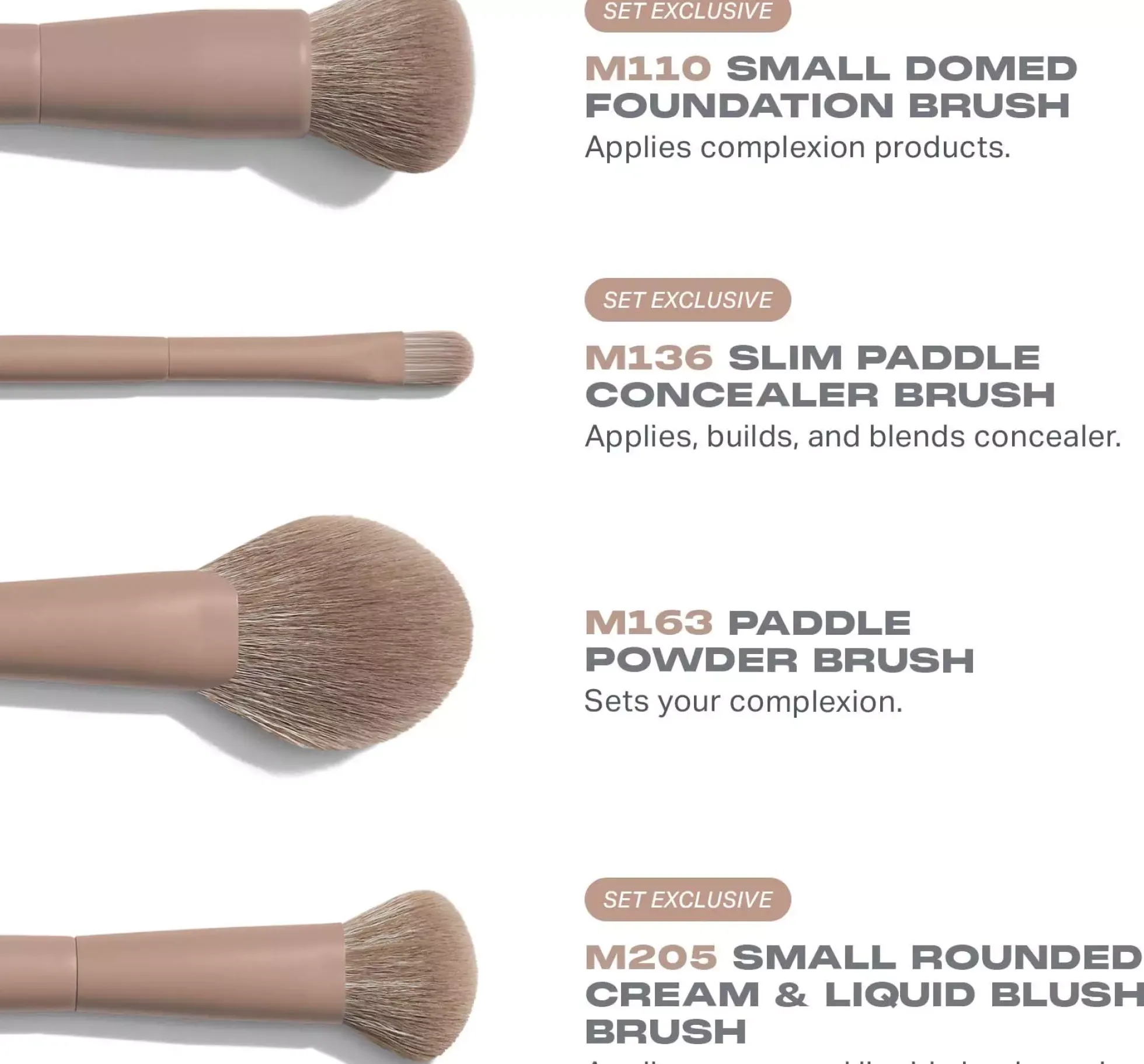 Morphe Iced Mocha 4-Piece Face Brush Set