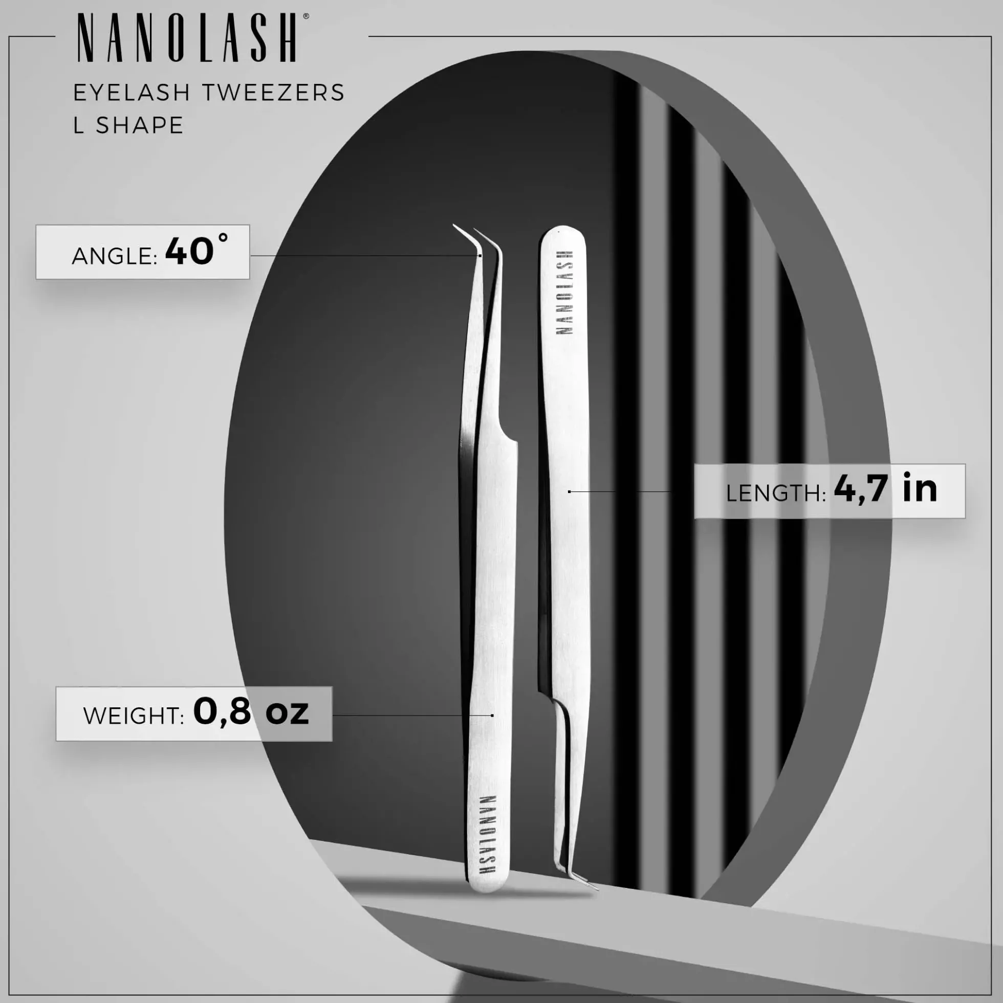 Nanolash Eyelash Tweezers L Shape