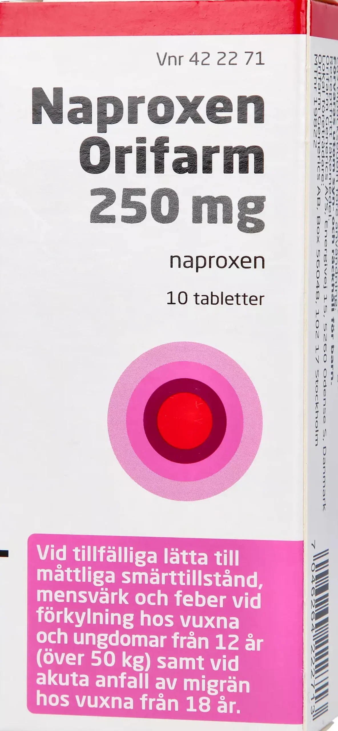Naproxen Orifarm Tablett 250mg 20 st