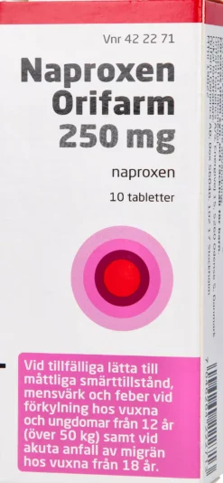 Naproxen Orifarm Tablett 250mg 10 st