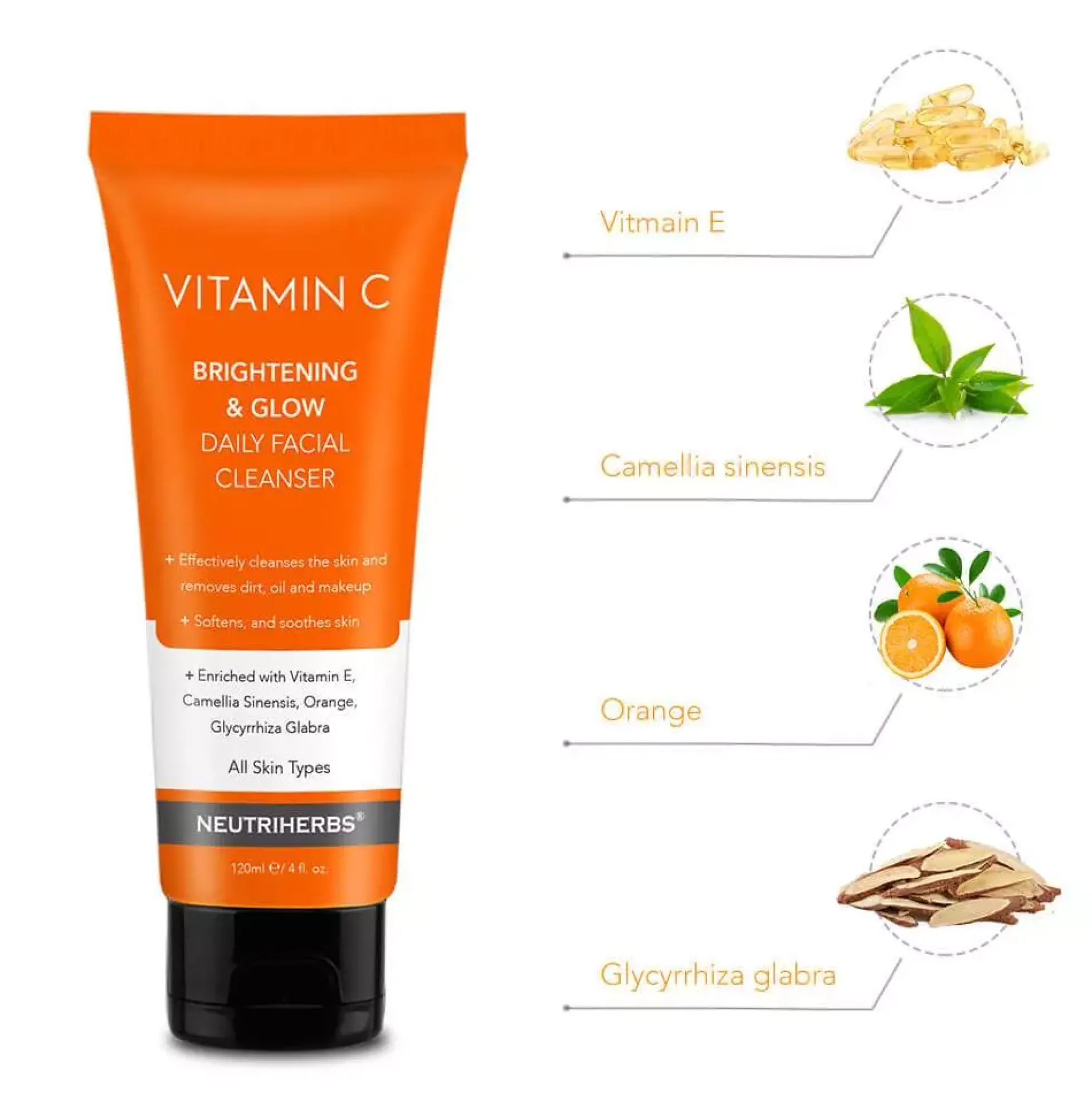 Neutriherbs Vitamin C Brightening & Glow Facial Cleanser