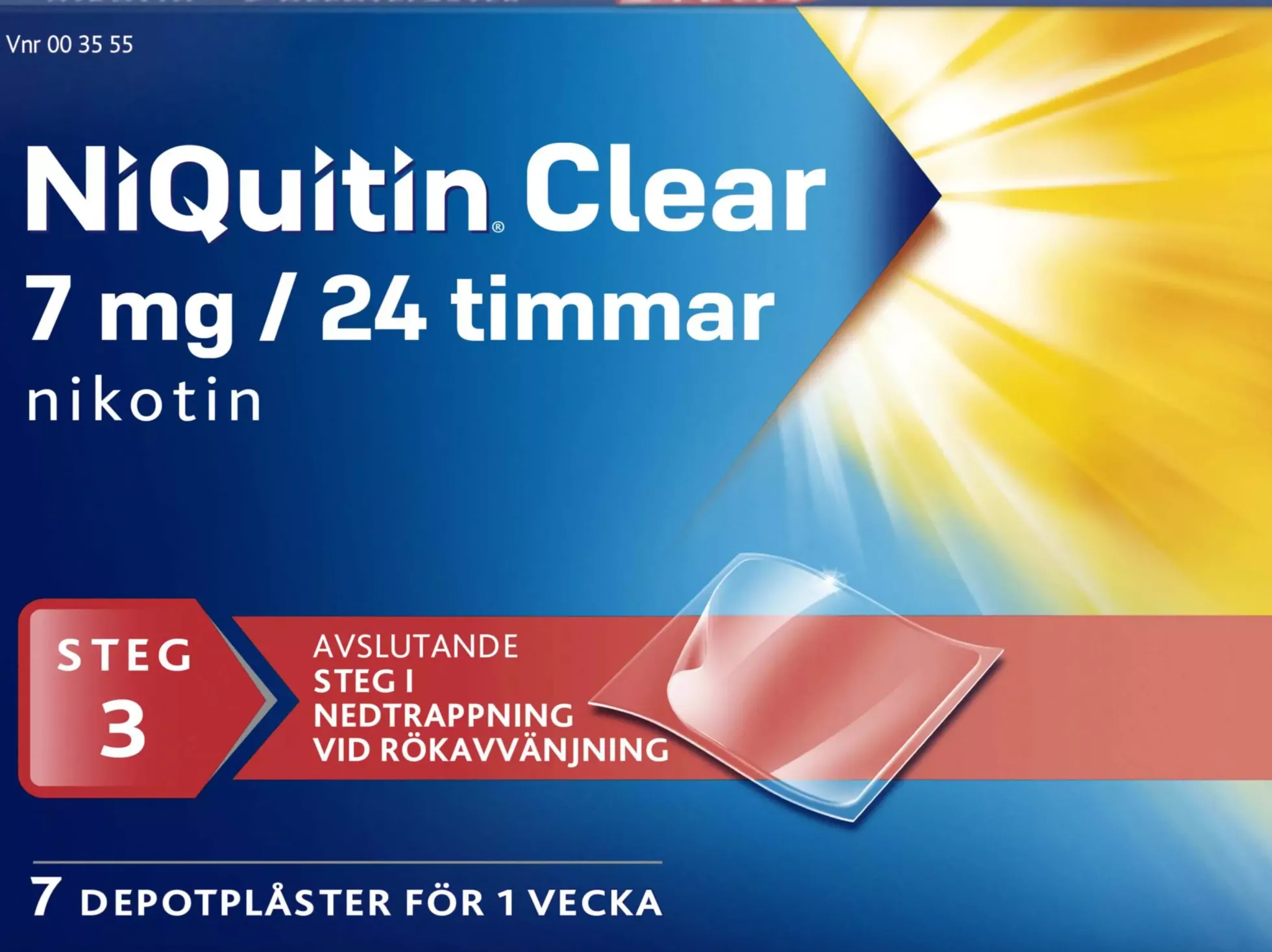 NiQuitin Clear 7 mg/24 Timmar Depotplåster 7 st