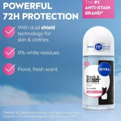 NIVEA Antiperspirant Deo Black & White Original Roll On 50 ml
