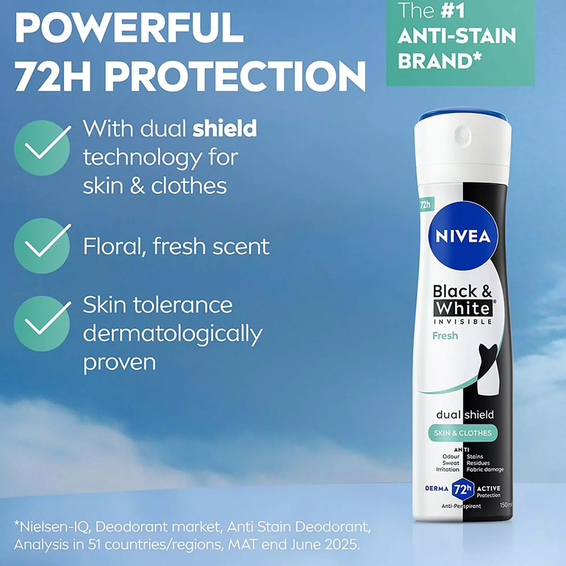 NIVEA Black & White Fresh Spray 150 ml
