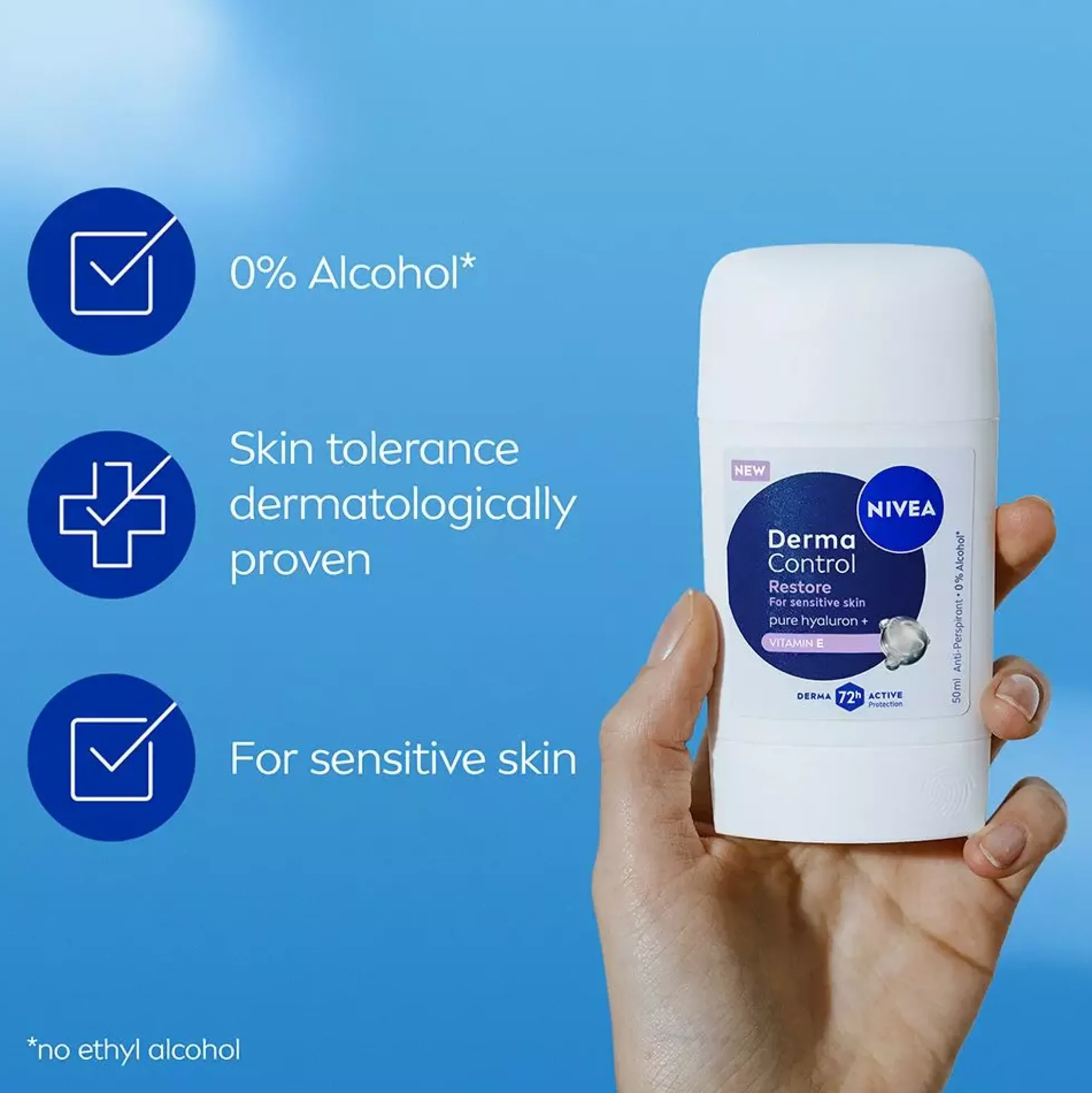 NIVEADerma Control Antiperspirant Deo Stick Restore Sensitive 50 ml