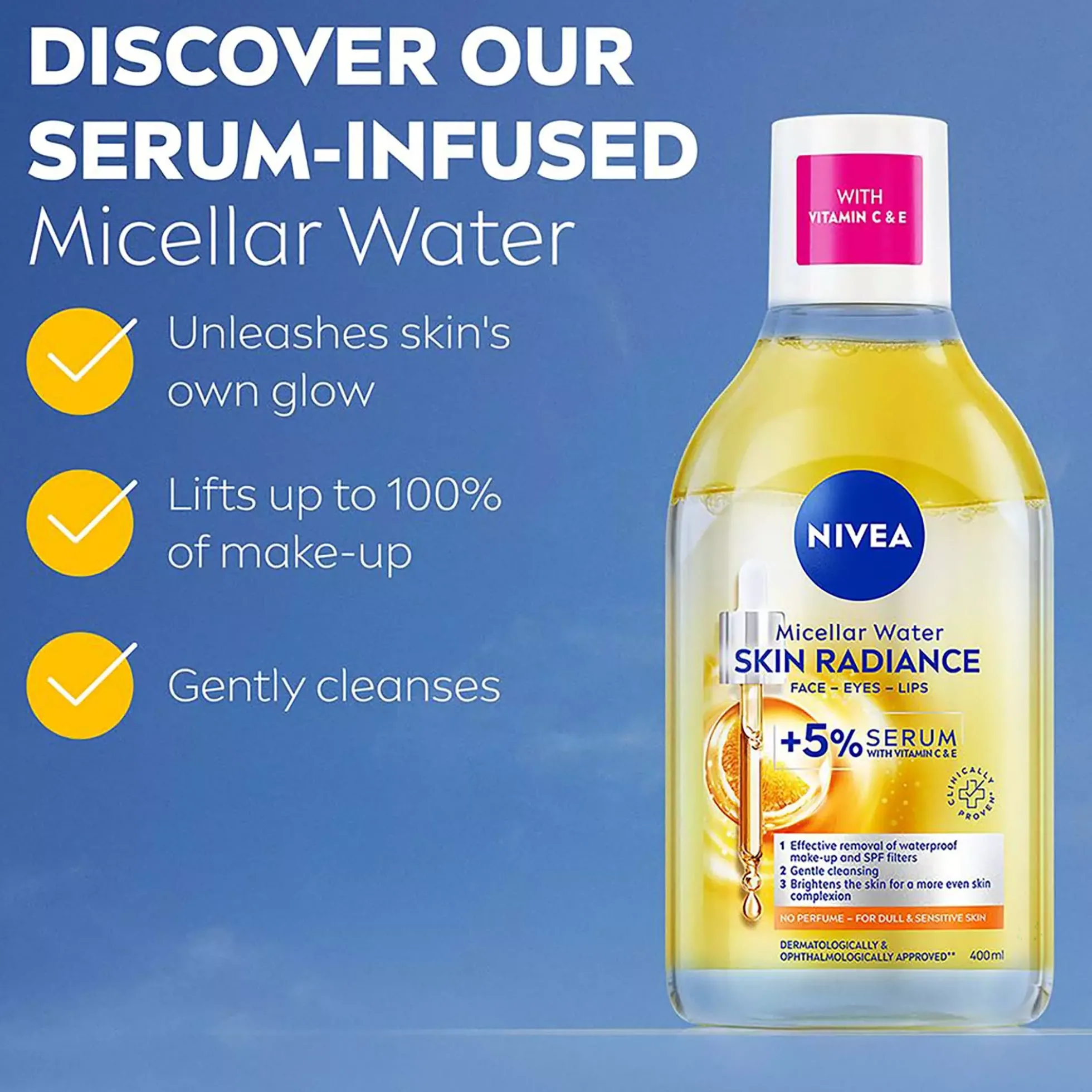 NIVEA Micellar Water Skin Radiance +5% serum 400 ml