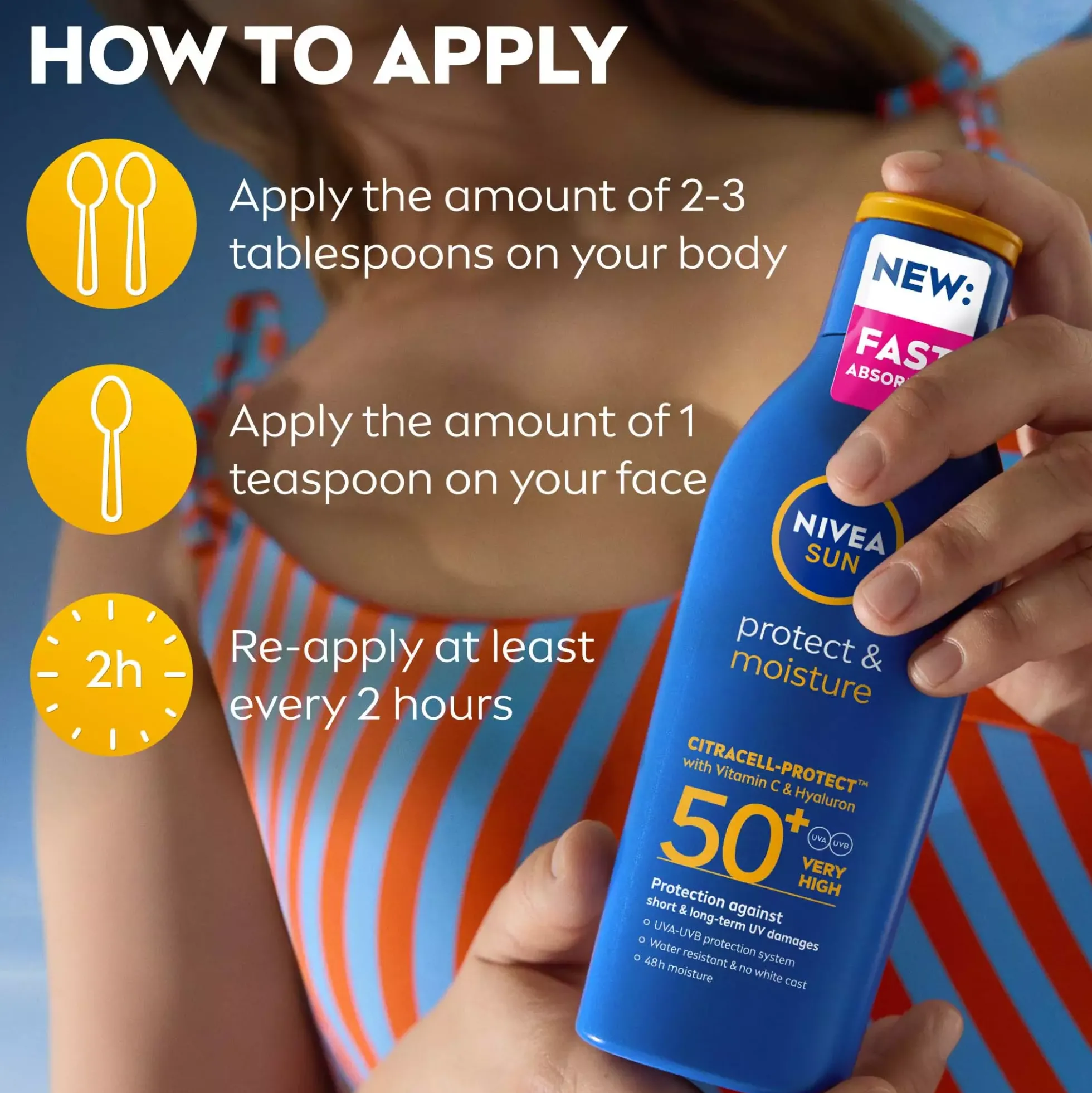 NIVEASUN Protect & Moisture Sun Lotion SPF 50+ 200 ml